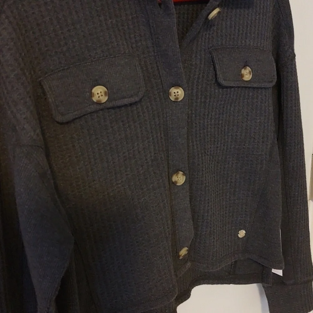 Girls Justice Waffle Woven Shacket